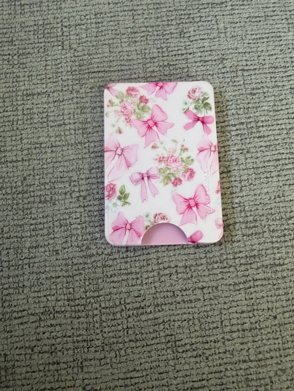 Velvet Caviar Pink Floral Bow MagSafe Card Wallet